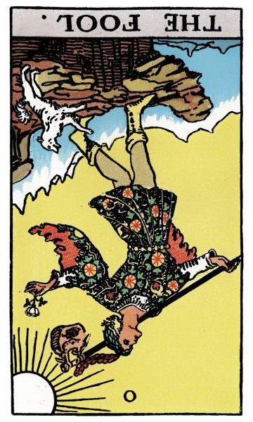 el loco invertido carta del tarot