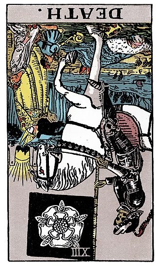 Carta del tarot, la muerte invertida.